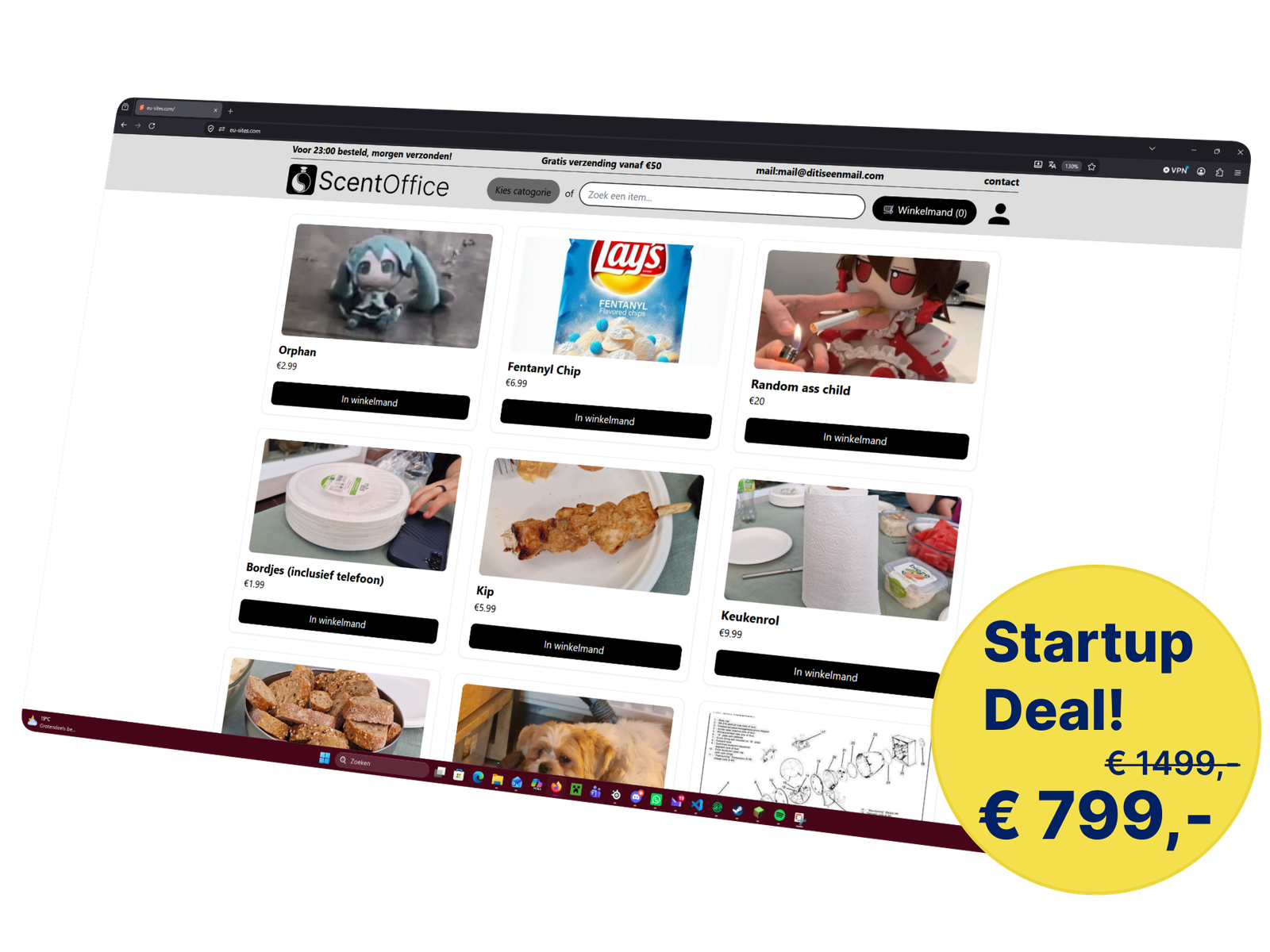 Voorbeeld van een professionele webshop